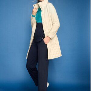 NWT Talbots Cozy Sherpa Women's Cream Quilted Jacket Size XL